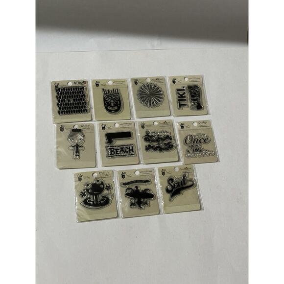 11 Lot Fancy Pants Designs Clear Stamps Wave Searcher Summer Soul Childish Tiki - Picture 1 of 5